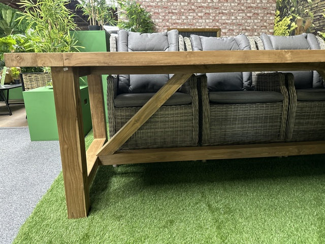 Gartenesstisch Massivholz, Esstisch Teak, Gartentisch Holz massiv, Länge 180 cm