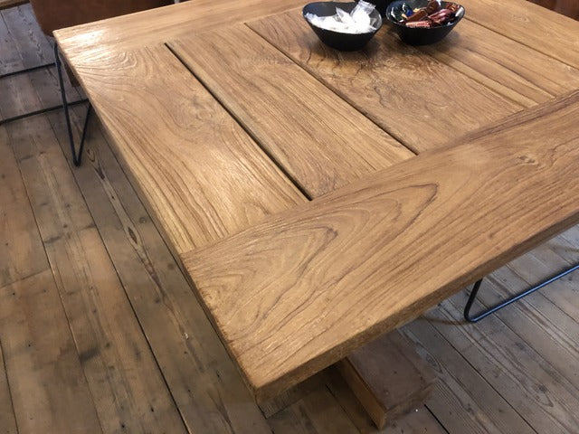 Bistrotisch Teakholz, Tisch quadratisch Teak, Bistrotisch Holz Teak, Maße 80 x 80 cm