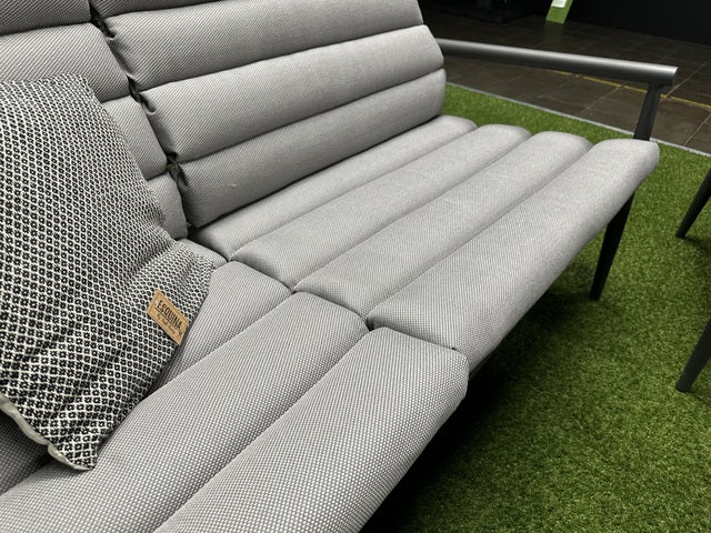 Gartensitzgruppe anthrazit, Set 4 teiliges Loungeset anthrazit, Gartensofa grau-anthrazit, Gartensessel anthrazit-grau, Gartencouchtisch anthrazit