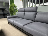 Set 3 teiliges Loungeset anthrazit, Gartensofa anthrazit, Gartentischcouchtisch Naturholz-Optik Aluminium, Garten-Loungesofa anthrazit