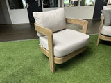 Set 4 teiliges Loungeset Holzoptik-taupe,  Garten Sitzgruppe beige, Gartensofa taupe-beige, Gartensessel beige, Gartentisch Aluminium Holzoptik