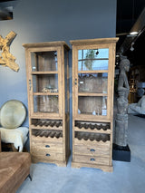 Vitrine Weinschrank Massivholz,  Weinregal-Weinschrank, Breite 60 cm