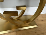 Konsole schwarz-Gold, Wandtisch Gold Glas,  Breite 120 cm