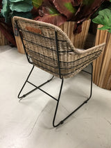 Stuhl Rattan Metall Gestell, Rattanstuhl mit Sitzkissen