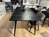 Tisch schwarz Massivholz, Esstisch schwarz, Breite 220 cm