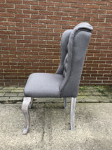 Stuhl grau gepolstert in verschiedenen Farben, Stuhl mit Ring chesterfield