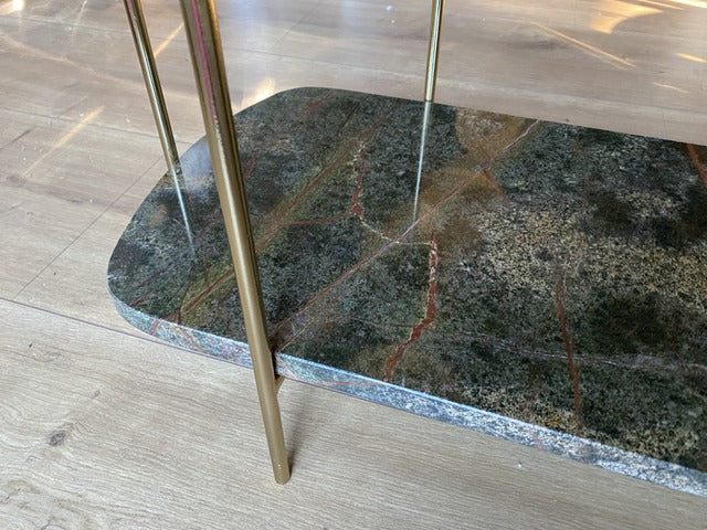 Ovale Konsole, Konsole Gold, Konsolentisch Gold, Wandtisch Gold, Breite 103 cm