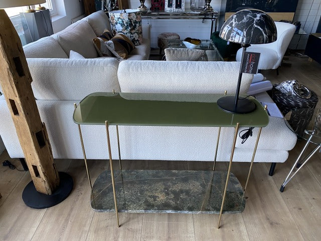 Ovale Konsole, Konsole Gold, Konsolentisch Gold, Wandtisch Gold, Breite 103 cm