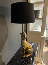 Tischlampe gold/schwarz, Tischleuchte schwarz/gold, Tischlampe Katze, Höhe 70 cm