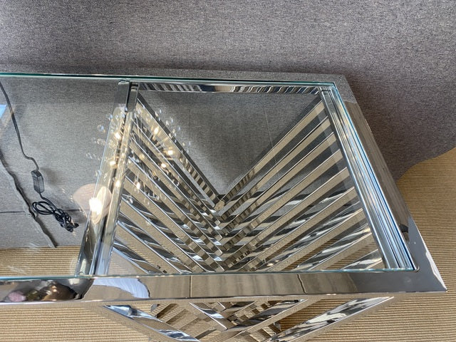 Konsole Silber, Wandtisch Silber, Konsole Metall Silber,  Breite 150 cm