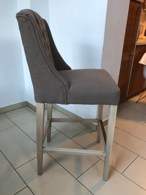 Barstuhl taupe, Barhocker taupe Landhausstil, Sitzhöhe 76 cm