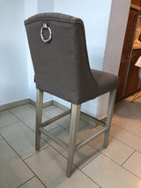 Barstuhl taupe, Barhocker taupe Landhausstil, Sitzhöhe 76 cm