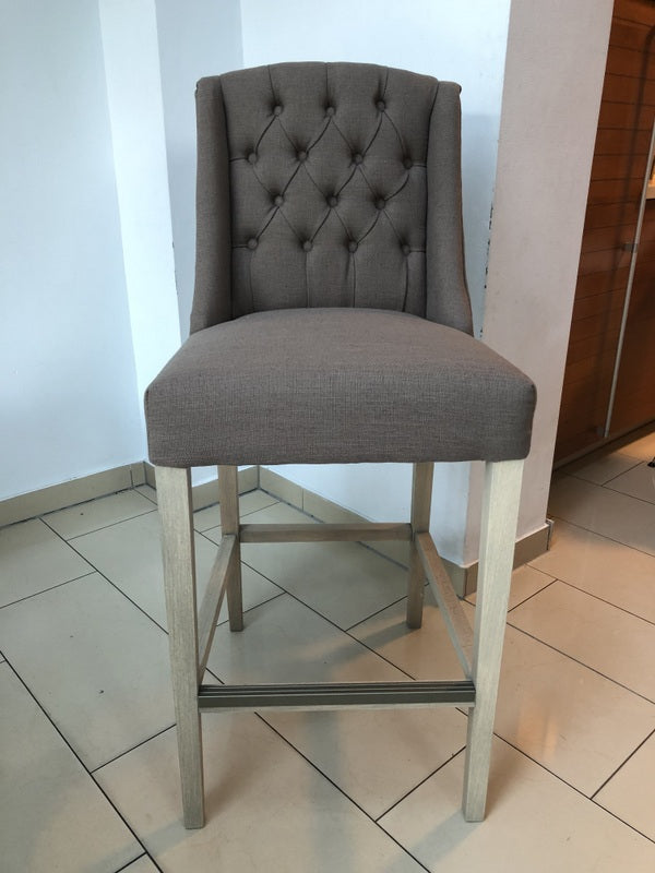 Barstuhl taupe, Barhocker taupe Landhausstil, Sitzhöhe 76 cm