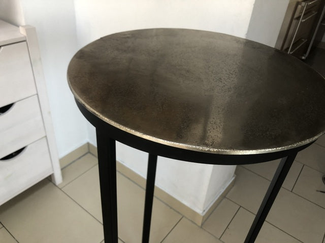 Dekosäule schwarz Metall, Säule Metall schwarz, Beistelltisch rund Metall,  Durchmesser 40 cm