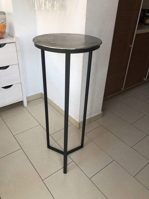 Dekosäule schwarz Metall, Säule Metall schwarz, Beistelltisch rund Metall,  Durchmesser 40 cm