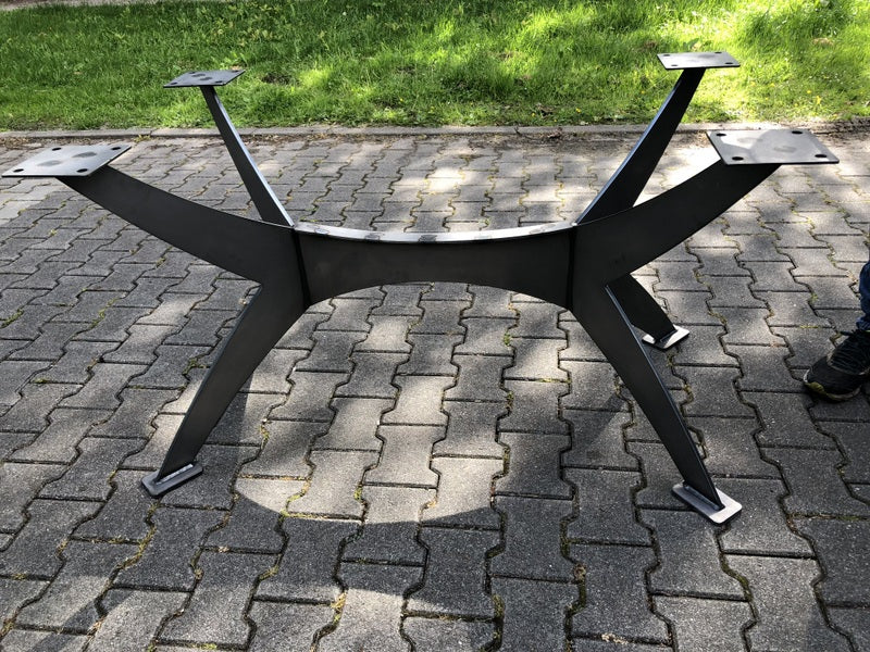 Tischgestell grau Metall, Tischbeine Metall unbehandelt, Metall-Tischgestell,  Höhe 73 cm