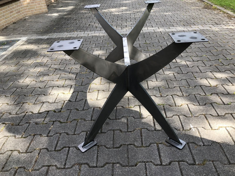 Tischgestell grau Metall, Tischbeine Metall unbehandelt, Metall-Tischgestell,  Höhe 73 cm