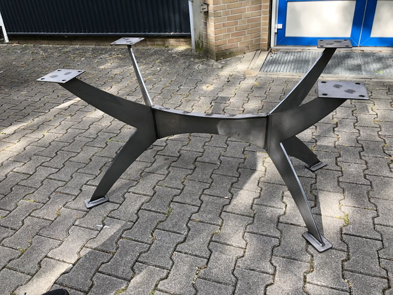 Tischgestell grau Metall, Tischbeine Metall unbehandelt, Metall-Tischgestell,  Höhe 73 cm