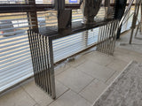 Konsole Silber, Wandtisch Silber, Konsole Metall Silber,  Breite 160 cm