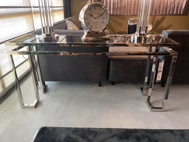 Konsole Silber, Wandtisch Silber, Konsole Metall Silber,  Breite 160 cm