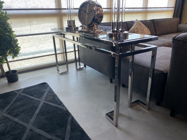 Konsole Silber, Wandtisch Silber, Konsole Metall Silber,  Breite 160 cm
