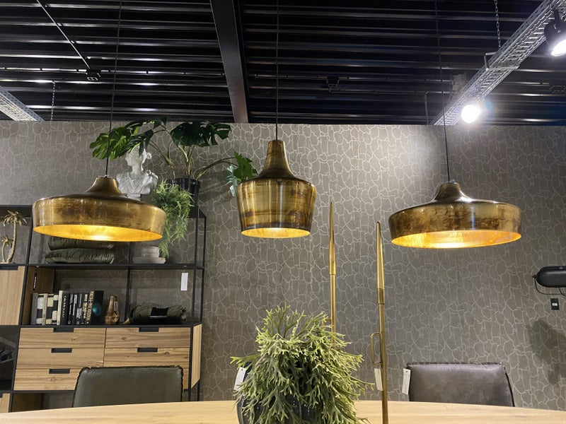 Hängeleuchte Gold, runder Pendelleuchte Gold-Antik,  Durchmesser 46 cm