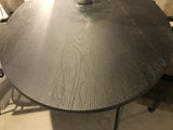 Ovaler Esstisch schwarz Eiche, schwarzer Tisch oval Eiche massiv, Konferenztisch schwarz Eiche, Breite 240 cm