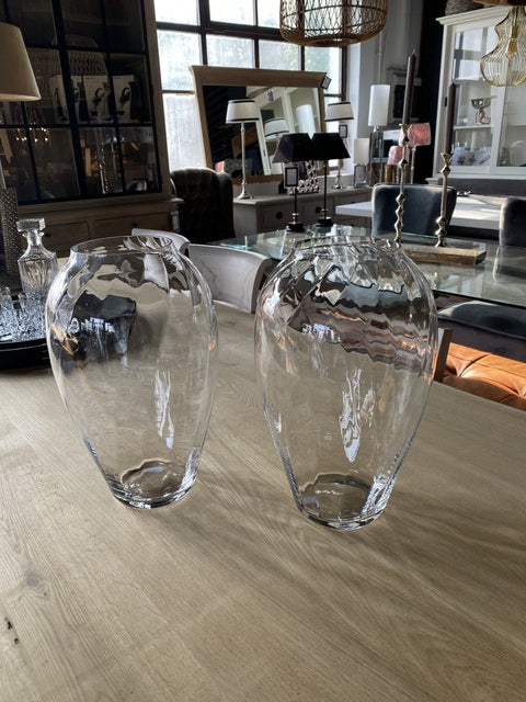 Vase transparent, Blumenvase Glas, Glasvase, Durchmesser 21 cm