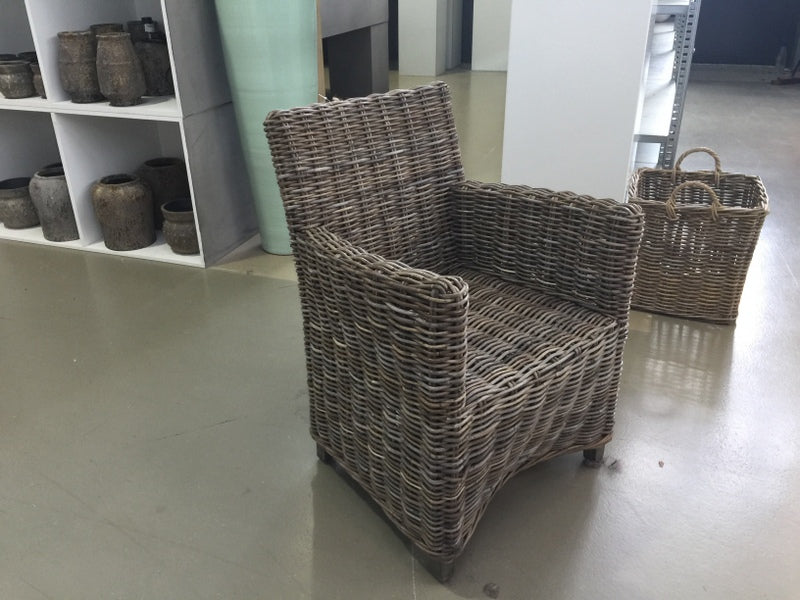 Stuhl Rattan braun-grau, Stuhl braun Rattan