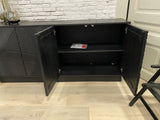 Sideboard schwarz, Anrichte schwarz,  Breite 185 cm