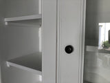 Vitrinenschrank weiß, Geschirrschrank grau Landhausstil, Vitrine weiß Landhaus, Buffetschrank weiß,  Breite 190 cm