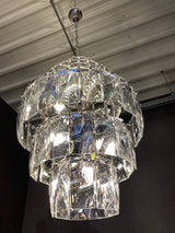 Pendelleuchte Silber, Hängelampe Glas, Durchmesser 52 cm