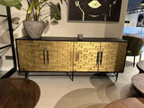 Schrank schwarz, Wohnzimmerschrank Gold-schwarz, Kleiderschrank Gold, Breite  70 cm