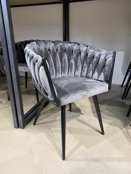Stuhl grau, Stuhl mit Armlehne grau