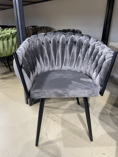 Stuhl grau, Stuhl mit Armlehne grau