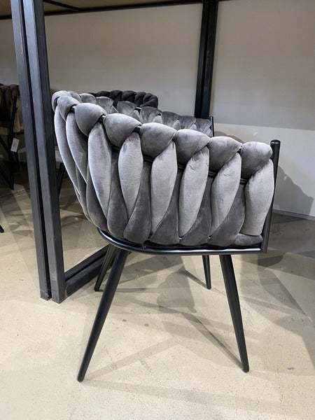 Stuhl grau, Stuhl mit Armlehne grau