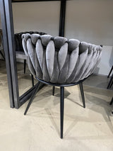 Stuhl grau, Stuhl mit Armlehne grau
