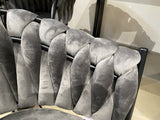 Stuhl grau, Stuhl mit Armlehne grau