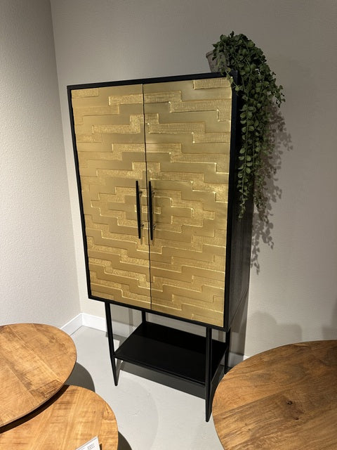 Schrank schwarz, Wohnzimmerschrank Gold-schwarz, Kleiderschrank Gold, Breite  70 cm