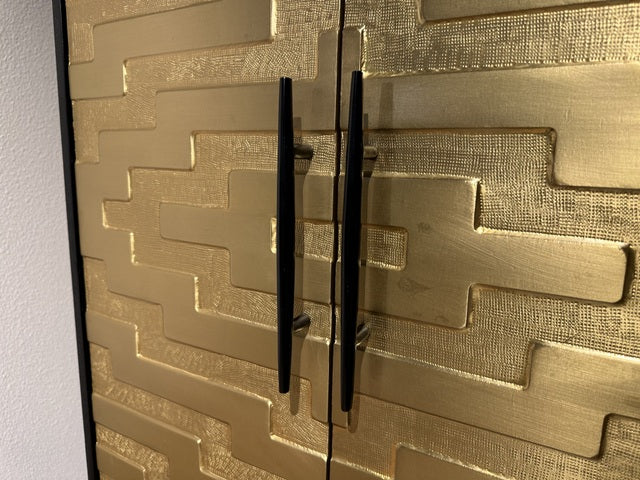 Schrank schwarz, Wohnzimmerschrank Gold-schwarz, Kleiderschrank Gold, Breite  70 cm