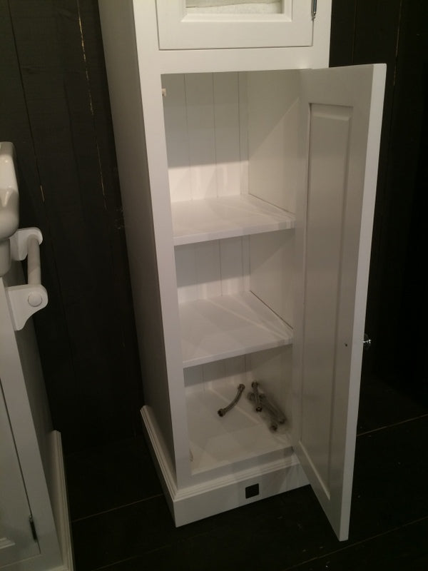 Badezimmerschrank weiß mit eine Glastür, Schrank weiß, Breite 41 cm