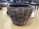 Pflanzkorb Rattan, Pflanztopf Rattan, Blumentopf Rattan, Durchmesser 80 cm