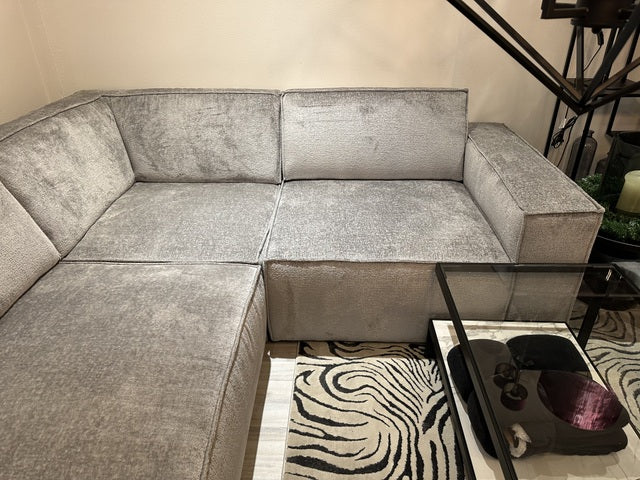 Sofa grau-Silber, Sofa Silber-grau, Breite 415 cm