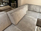 Sofa grau-Silber, Sofa Silber-grau, Breite 415 cm