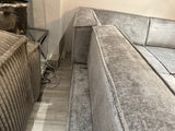 Sofa grau-Silber, Sofa Silber-grau, Breite 415 cm