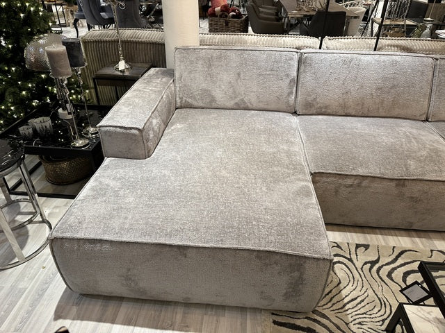 Sofa grau-Silber, Sofa Silber-grau, Breite 415 cm