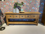 Konsole Teakholz,  Anrichte Massivholz, Wandtisch Holz, Breite 250 cm