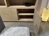 Schrank modern Farbe Naturholz, Schrank  Naturholz mit vier Türen und zwei Schubladen, Wohnzimmerschrank Naturholz, Breite 200 cm