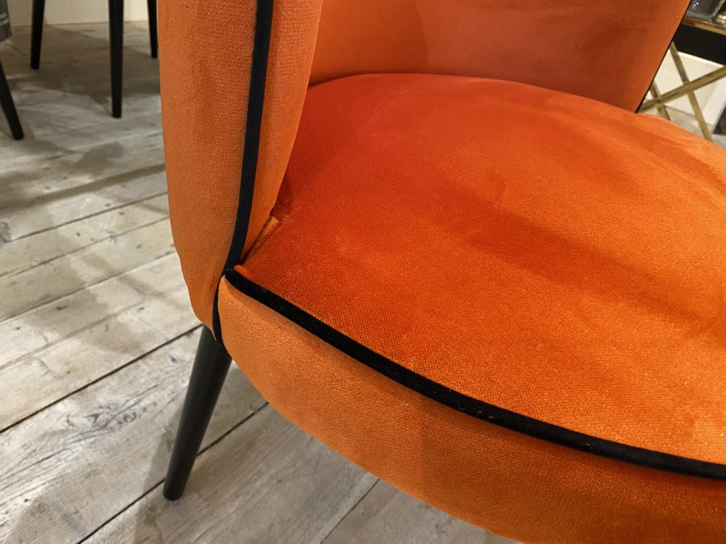 Stuhl orange, Stuhl rund gepolstert