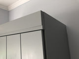 Kleiderschrank grau mit 2 Schubladen, Schrank grau, Breite 94 cm